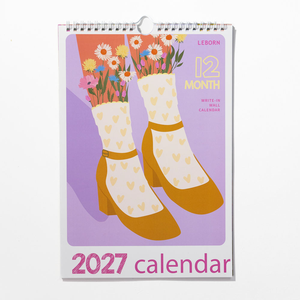 Calendario da Parete 2027 A4 Creativo con Rilegatura a Spirale, Stile Ins, Decorazione Regalo Personalizzabile, Calendario a Spirale da Appendere per Casa, 12 Mesi - Product Image 1
