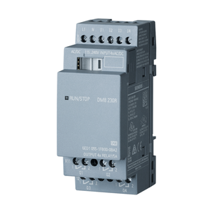 Module d'extension Siemens LOGO <span class=keywords><strong>DM8</strong></span> 230R neuf, 6ED1055-1FB00-0BA2, 4 entrées numériques/4 sorties numériques, communication Ethernet pour programmation PLC - Product Image 1