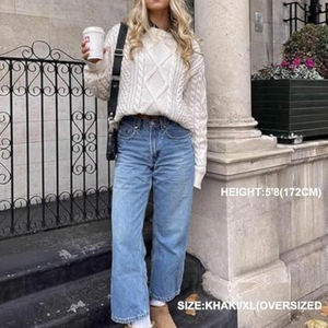 Graphic Oversized Sweater Unisex Knit Aesthetic Sweaters Streetwear Casual <strong>Tunic</strong> Pullover <strong>Jumper</strong> Tops - Product Image 5