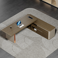 Bureau de direction en forme de L moderne et luxueux, mobilier de bureau de patron, bureaux de direction en bois