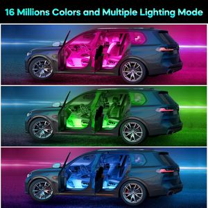 <span class=keywords><strong>Bande</strong></span> lumineuse <span class=keywords><strong>LED</strong></span> flexible RGB de haute qualité pour l'ambiance de la voiture, accessoires intérieurs décoratifs, lumière ambiante musicale sans fil - Product Image 3