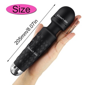 Vibrador de varita de <span class=keywords><strong>20</strong></span> vibraciones y 8 velocidades, masajeador corporal AV, vibrador de varita negro, impermeable, juguete sexual para mujeres - Product Image 5