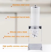 Distributeur de nourriture sèche transparent en PC, conteneur à céréales triple tête en acier inoxydable, distributeur de bonbons et de noix pour buffet
