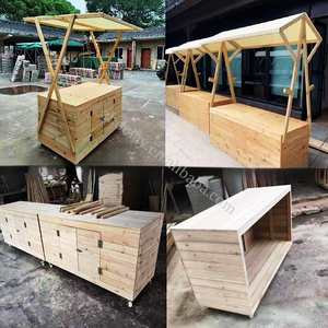 Présentoir mobile extérieur en <span class=keywords><strong>bois</strong></span> pour étal de marché Plate-forme d'activités pour centres commerciaux Chariot de vente Mobiler Verkaufs Stand - Product Image 4
