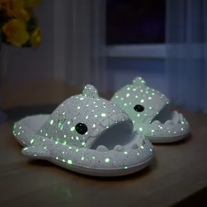 2024 New Fashion Summer Home Sandals Outdoor Beach Cartoon Luminous Galaxy Shark Slides Slippers