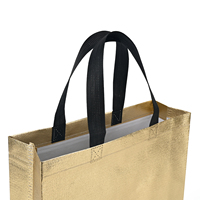 Borsa Regalo Premium Ecologica in Tessuto Non Tessuto Dorato Lucido con Effetto Laser, Grande Borsa Riutilizzabile Laminata per lo Shopping
