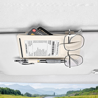 Organisateur de pare-soleil de voiture en cuir de qualité supérieure, porte-lunettes de soleil, poche pour cartes de crédit, fenêtre en PVC, adapté pour BMW, Toyota, Honda, Audi