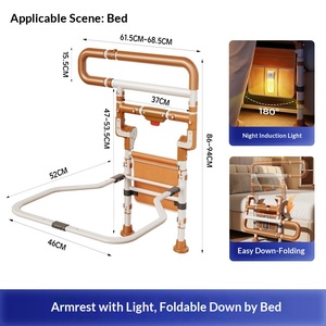 Iron Frame Folding Portable Side Bed Bumper Guard Rail Hospital Bedside Assist Side Rails for Bed - Product Image 1