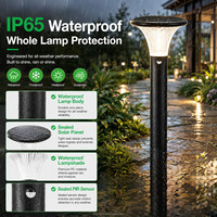 Lampadaire solaire tout-en-un intégré pour jardin, design moderne, étanche IP65, lampadaire LED avec détecteur de mouvement
