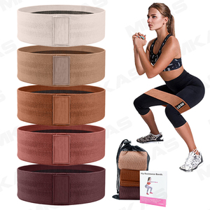 New Arrival Custom Logo Heavy Resistance <b>Bands</b> Set for Fitness Gym Sport Home <b>Workout</b> Green Polyester Fabric Hip Loop - Product Image 4
