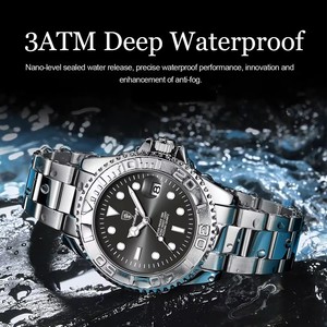 POEDAGAR 680 Montre-bracelet de luxe pour homme à mouvement quartz, en <span class=keywords><strong>acier</strong></span> inoxydable, avec aiguilles lumineuses, Reloj Hombre - Product Image 4