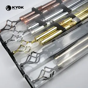 Системы KYOK цены по прейскуранту завода-изготовителя 28*22 мм двойной принадлежности для карниза для штор, ss карниз для штор в комплекте для 5-звездочного отеля проекта