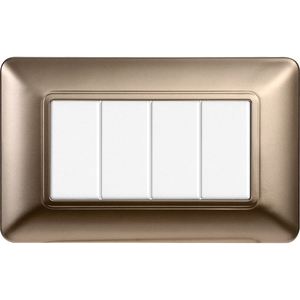 Interrupteurs muraux Gloca 4 voies 4 interrupteurs en plastique bronze et acier, installation facile, lot de 3 - Product Image 4