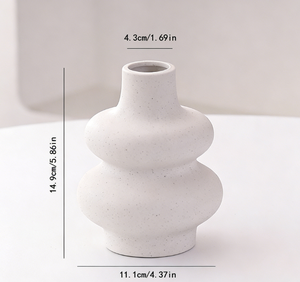 Nordic Style Creative Gourd Shape Matte Finish Ceramic <b>Vase</b> for Bed and Breakfast Home Decor Display - Product Image 5