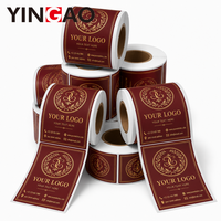 Étiquette personnalisée pour shampoing en rouleau, autocollant vinyle imperméable rouge bordeaux avec dorure à chaud, pour savon liquide, lotion, autocollants de salle de bain, logo
