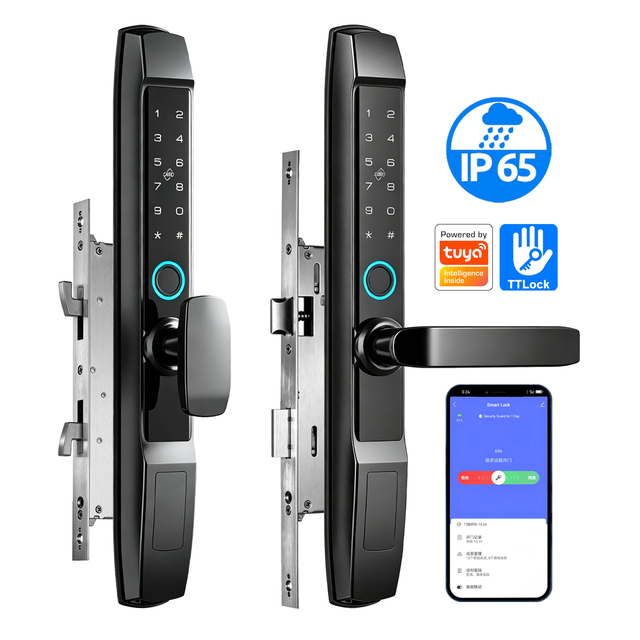 IP65 Waterproof Zinc Alloy Narrow Smart Aluminum Door Lock  with Lock Body