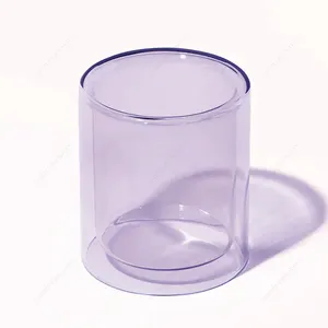 Wholesale Colored Candle Container Empty Borosilicate Luxury Double Wall Glass Decorative For Candle Making Candle Jar Luxury