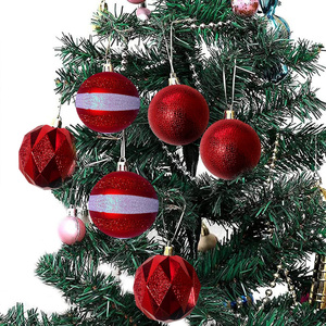 Red Christmas Balls 6 Cm Shiny Matte <b>Plastic</b> <b>Tree</b> Ornaments Set Of 27 - Product Image 6