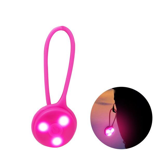 Waterproof Fashion Luminous Silicon Small Safety Night Walking Light up Keyring Mini Pet Collar Accessories Led Pendant Light