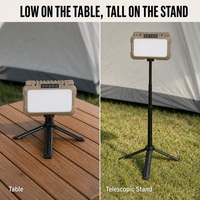 Lampu Camping Tenaga Surya dengan Output Power Bank, Lampu Tenda Lipat 4-Blade dan Dua Sisi untuk Berkemah Mendaki Memancing