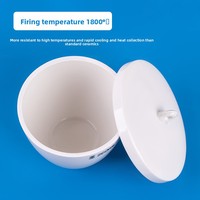 Creuset en porcelaine résistant aux hautes températures avec couvercle, pot de fusion en céramique de laboratoire pour analyse chimique, de 5 ml à 300 ml