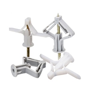 Bouchon mural en plastique gris avec papillon Bouchon mural en plastique avec cheville d'<span class=keywords><strong>ancrage</strong></span> en nylon - Product Image 1