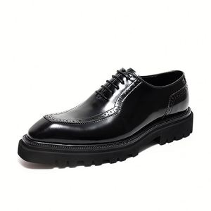 Chaussures habillées de luxe en cuir pour hommes, légères, respirantes, antidérapantes, à lacets, pour le bureau, les occasions spéciales et les mariages - Product Image 3