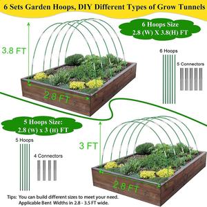 Arceaux de serre de jardin DIY pour tunnels de culture sur plateaux surélevés avec pinces de connexion, couvre-plantes et accessoires de jardinage - Product Image 4