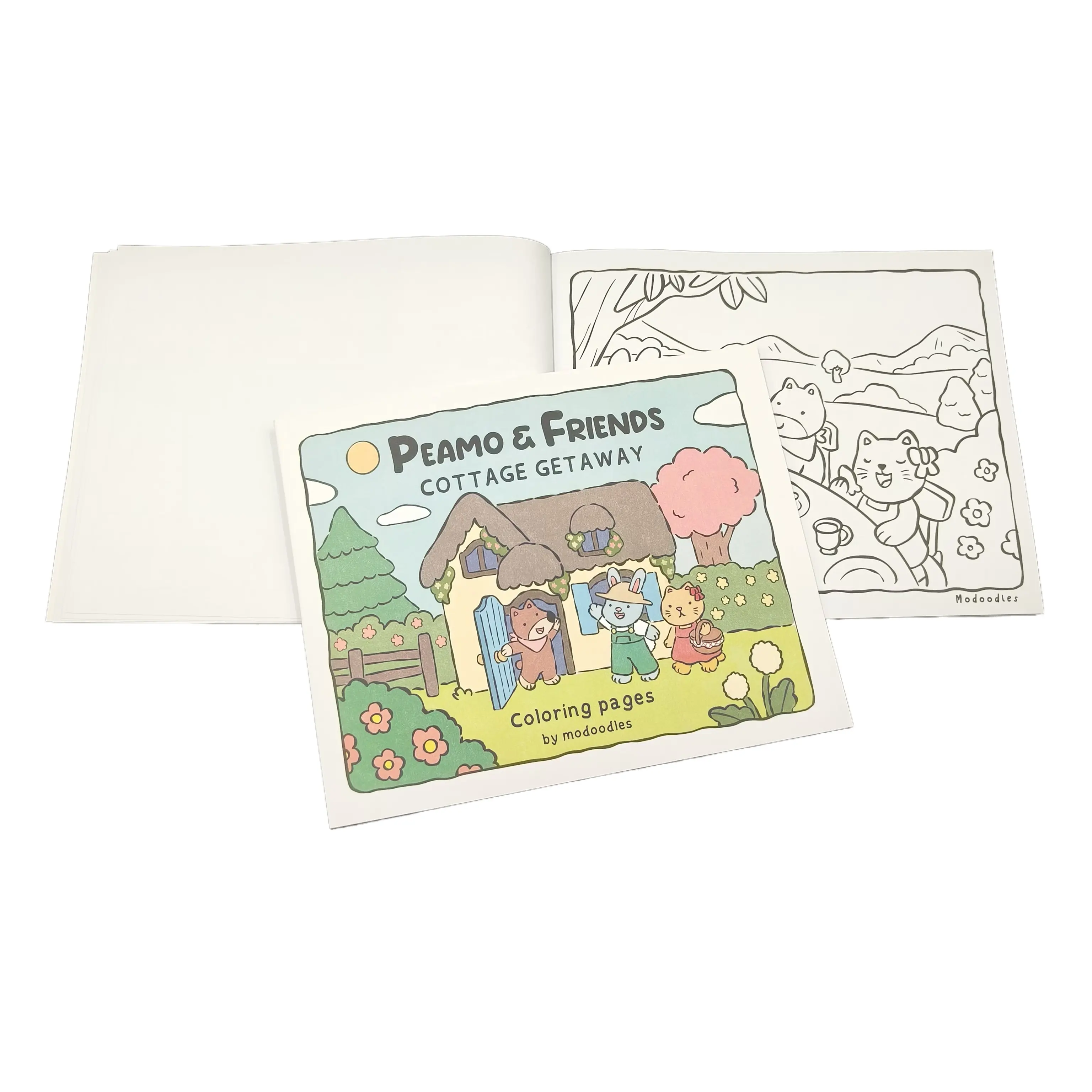 Custom Unique Drawing Book With Perfect Binding Tear Perforated Pages Kids Softcover Coloring Book Printing