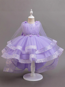 <span class=keywords><strong>Robe</strong></span> de princesse en tulle scintillant pour petites filles, <span class=keywords><strong>robe</strong></span> tutu élégante et moelleuse pour fête d'anniversaire, récital de piano, occasions spéciales - Product Image 3