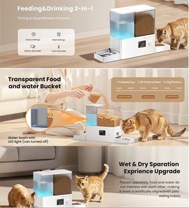 Distributore Automatico Integrato di Acqua e Cibo per Animali Domestici con Doppia Alimentazione, Anti-Ribaltamento, WiFi, Separazione Cibo Secco e Umido, in Plastica Resistente - Product Image 2