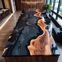 LSY 2:1 Résine époxy de table de rivière résistante aux UV Résiste à l'exposition au soleil Fonctionne en extérieur sans décoloration Résine époxy
