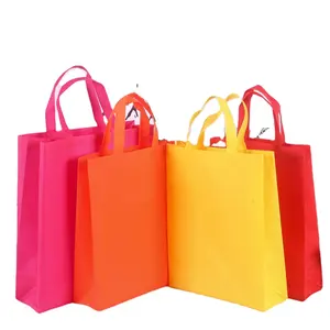 LOW MOQ Promotional multi-color optional solid color reusable portable non-woven shopping bag
