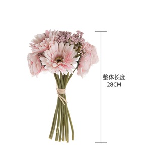 CallaFloral Ramo de Gerberas Artificiales Naranja Verde Realista para Decoración de Bodas y Hogar 120cm - Product Image 4