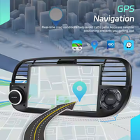 Autoradio Android Podofo 7 pouces 4+64G avec Carplay sans fil, Android Auto, GPS, Wifi, FM, RDS pour Fiat 500 2007-2015 OEM
