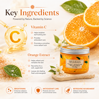Exfoliante Corporal de Sal Marina 350g con Vitamina C y Naranja para Codos, Rodillas y Pies Ásperos y Exfoliación Pre-Ducha