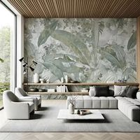 Papier peint mural vintage vert vieilli effet velours, texture nature morte, style rétro jungle, pour fond TV de salon, décoration personnalisée