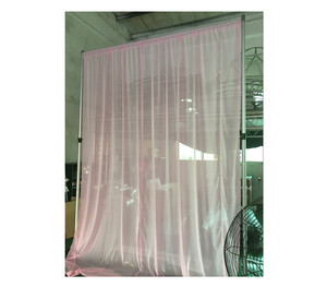 Soporte ajustable para telón de fondo de boda, cortina romántica rosa transparente, tubo y cortina para decoración - Product Image 5