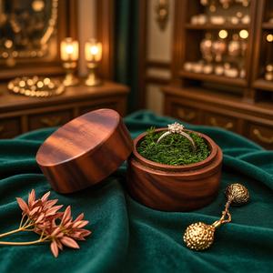 Caja para Anillos <span class=keywords><strong>de</strong></span> Boda, Caja para Diamantes para Propuesta <span class=keywords><strong>de</strong></span> Matrimonio, Caja Redonda Rígida para <span class=keywords><strong>Intercambio</strong></span> <span class=keywords><strong>de</strong></span> Anillos <span class=keywords><strong>de</strong></span> Boda, Caja <span class=keywords><strong>de</strong></span> Almacenamiento y Transporte Grabada, Regalo para Enamorados - Product Image 3