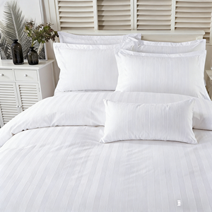 Weicher weiß gestreifter Kissenbezug Hotelqualität Bettwäsche Kissenbezug Atmungsaktiv Komfortabel Hypoallergen Schlafzimmer Kissenhülle - Product Image 2