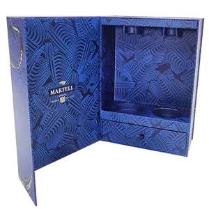 Scatola di cartone per vino artigianale in rilievo squisita personalizzata di fabbrica che timbra la scatola di imballaggio regalo della scatola di carta