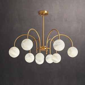 Nordique cuivre <span class=keywords><strong>haricot</strong></span> magique suspension lampe moderne simple créatif villa salon salle à manger ronde boule <span class=keywords><strong>d</strong></span>'albâtre lustre lumière - Product Image 1