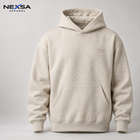Sweat-shirts et pulls texturés à marque privée pour hommes, avec épaules tombantes, poche kangourou, décontractés, coupe oversize, logo personnalisé, vente en gros