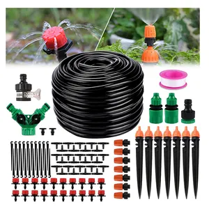 Drip Irrigation Tubing Outdoor Automatic Plant Drip Hose Garden Kit Watering System Adjustable Misters for Outside