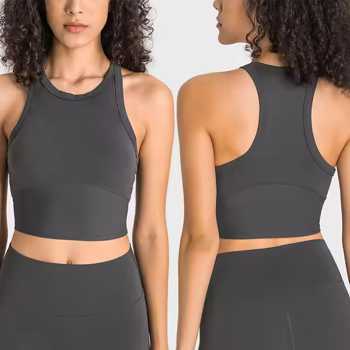 Custom Logo High Quality Quick Dry Fitness Workout Racer Back Yoga Breathable Bra