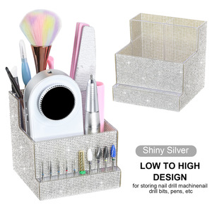 Rhinestone‑Encrusted Nail Tool Storage <b>Box</b> Desktop Organizer for Nail Drill Bits Nail <b>File</b> Nail Brush Manicure Desktop Decor - Product Image 6