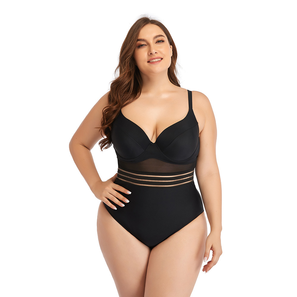 Mujer Bañadores Malla Negra Costura De Una Pieza Talla Grand Mujer Bañadores Malla Negra Costura De Una Pieza Talla Grand