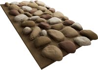Panel Dinding 3D Motif Batu Kerikil Poliuretan, Veneer Batu Palsu untuk Eksterior Interior, Lapisan Batu untuk Latar Belakang