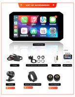 FOZETOP FTZ55N Lecteur GPS Apple Carplay de haute qualité 5,5 pouces avec WiFi intégré pour voitures/motos, écran tactile BT 5.0, navigation TMPS