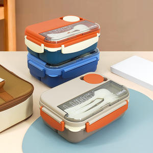 Lonchera Térmica de Doble Compartimento para Estudiantes, Bolsa de Aislamiento Térmico para el Trabajo, Bento Japonés de Plástico Especial para Microondas - Product Image 1